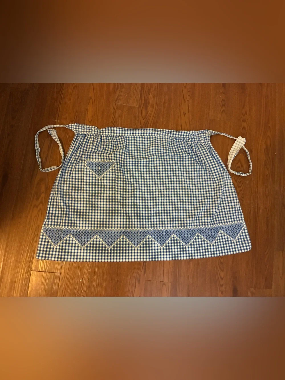 Blue & white Gingham handmade apron